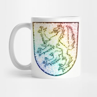 Low Poly Coat of Arms Transparent Gradient Rainbow Mug